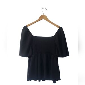 SHEIN Curve Blouse. Shirt. BLACK Open Back. 3XL. Bow.